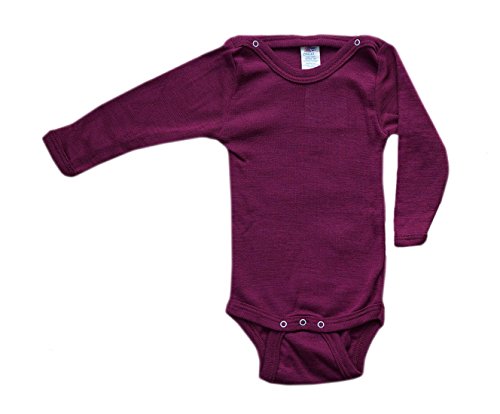 Baby Body langarm, 70% Wolle (kbT) und 30% Seide, Engel Natur (50/56, Orchidee) von Engel