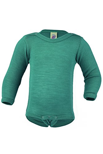 Engel Wool Babygrow Langarm mit Druckknöpfen an der Schulter – Wolle-Seide-80 cm von Engel