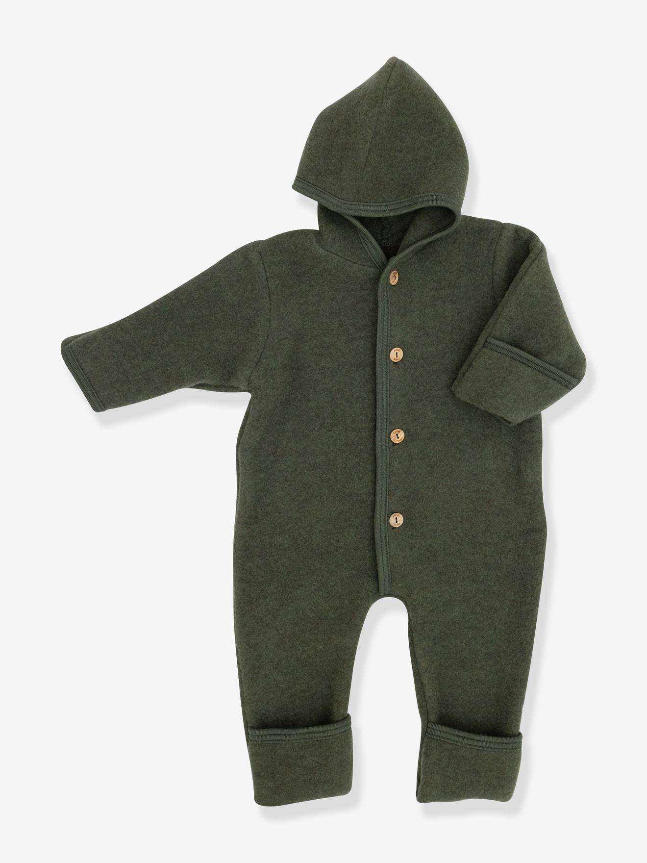 Baby Kapuzen-Overall aus Schurwolle von Engel