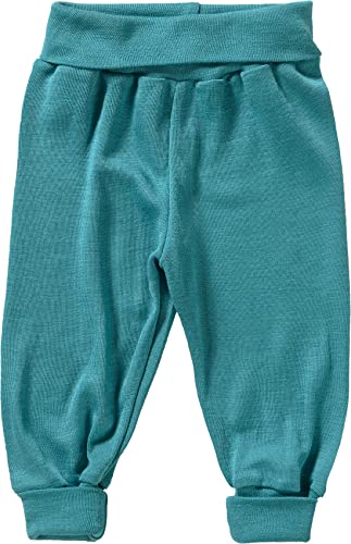 Engel Bio Merino Wolle Seide Baby Hose Longies Pyjama, unten Eco 70 3501 Satinband, Eisvogel,Gr.62/68 von Engel