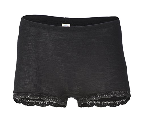 Engel Damen Pants mit Spitze, Wolle Seide, Natur, Gr. 42/44, Schwarz Engel Damen Pants mit Spitze, Wolle Seide, Natur, Gr. 42/44, Schwarz von Engel