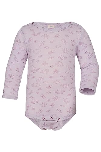 Engel, Baby Body langarm bedruckt, 70% Wolle (kbT), 30% Seide (Magnolie, 62-68) von Engel