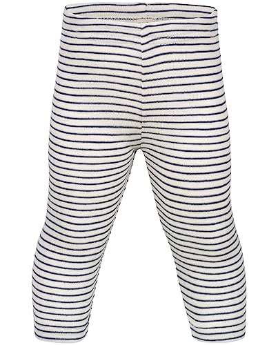 Engel, Baby Leggings Ringel, 70% Bio Wolle, 30% Seide, Made in Germany (Natur/Marine, 62-68) von Engel