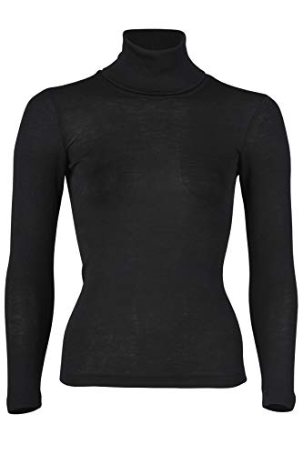 Engel, Damen Rollkragen Pullover, 70% Wolle (kbT), 30% Seide (34-36, Schwarz) von Engel