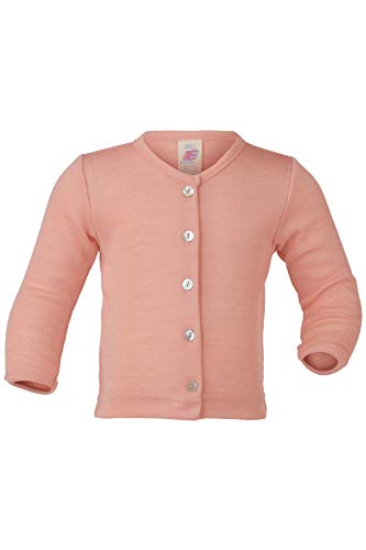 Engel Baby Feinripp-Cardigan reine Bio-Wolle/Seide, Lachs, Gr. 50/56 von Engel