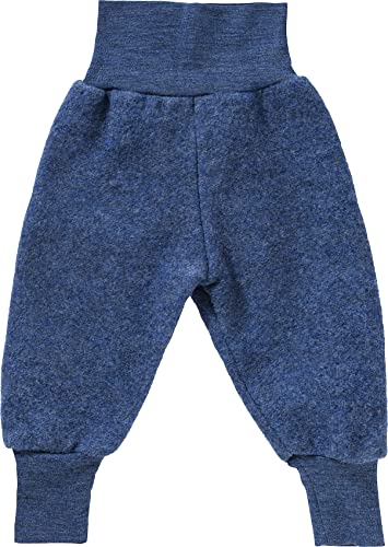 Baby Hose Fleece, 100% Schurwolle, Engel Natur mit Nabelbund, 62/68, Blau Melange von Engel