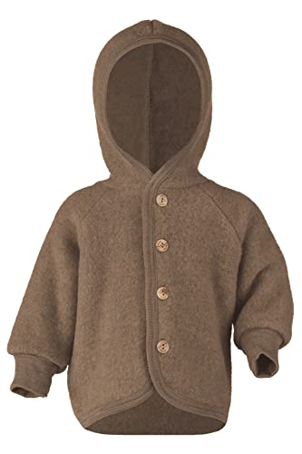 Engel Baby Jacke mit Kapuze Wollfleece (walnuss Melange, 62-68) von Engel