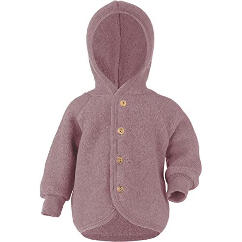 Engel Baby Jacke mit Kapuze Wollfleece (Rosenholz Melange, 86-92) von Engel