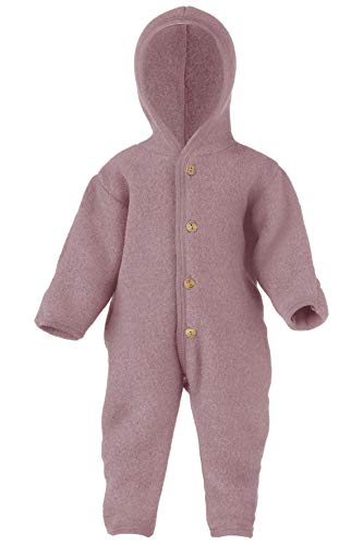 Engel Baby Overall mit Kapuze Wollfleece, 62-68/62/68, rosenholz melange 051E von Engel