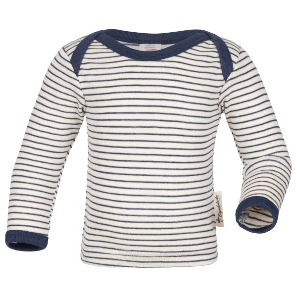 Engel - Baby-Schlupfhemd Langarm - Merinounterwäsche Gr 62/68 grau/weiß von Engel