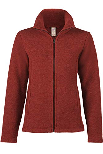 Engel Damen Fleece Jacke, 100% Schurwolle, Natur (38, Terracotta Melange) von Engel