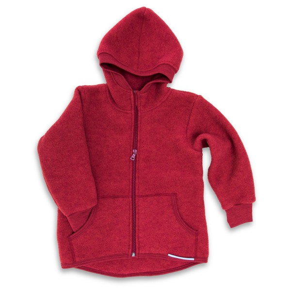 Engel - Kinder Kapuzenjacke Wollfleece - Wolljacke Gr 128 rot von Engel