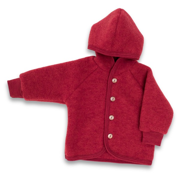 Engel - Kinder Kapuzenjacke mit Holzknöpfen - Wolljacke Gr 62/68 rot von Engel