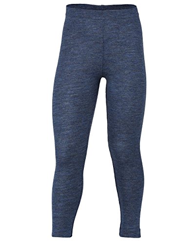 Engel Kinder Leggings, Wolle maschinenw Natur, Gr. 92-176 (116, Blau Melange) von Engel