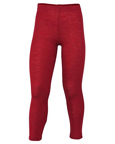 Engel Kinder Leggings, Wolle maschinenw Natur, Gr. 92-176 (116, Rot Melange) von Engel