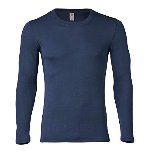 Engel Natur, Herren Shirt Langarm, Wolle & Seide (46848, Marine) von Engel