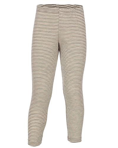 Engel Natur, Merino Kinder-Jogpants Dicker Feinripp, 100% Wolle (kbT) (Walnuss Melange/Natur, 104) von Engel