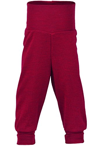 Engel Natur Baby-Hose lang mit Nabelbund, Bio-MerinoSchurwolle, maschinenwaschbar (86/92, rot melange) von Engel