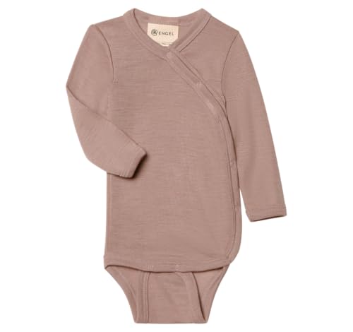 Engel Natur | Frühchen Wickelbody langarm | 70% Wolle (kbT), 30% Seide (Dustyrose, 50) von Engel