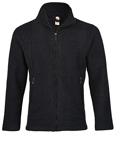 Engel Jacke Merino Wollfleece, 50-52/50/52, Atlantic Melange 034E (M, schwarz Melange) von Engel