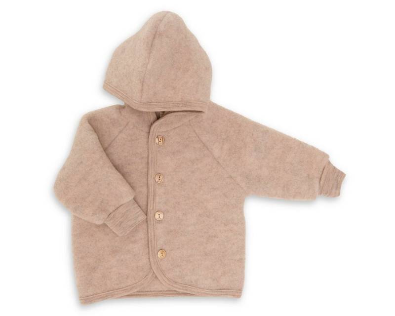Engel Naturkleidung Walkjacke (1-St) Baby Fleece Jacke mit Kapuze aus Bio Schurwolle von Engel Naturkleidung
