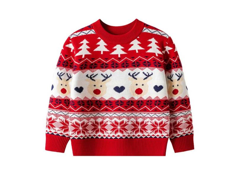 EngelMode Rundhalspullover Kinder Mädchen Jungen Pullover mit Langarm EM-5002-5003 von EngelMode