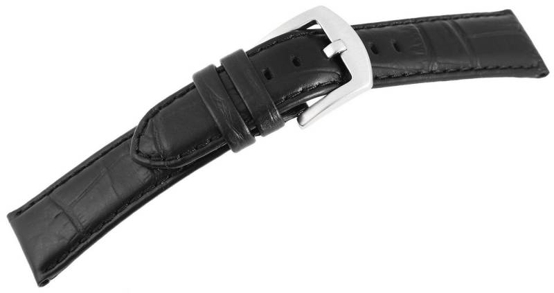 Engelhardt Uhrenarmband 8000128 Echtleder-Uhrenarmband, schwarz, Krokooptik, 20 mm / 22 von Engelhardt