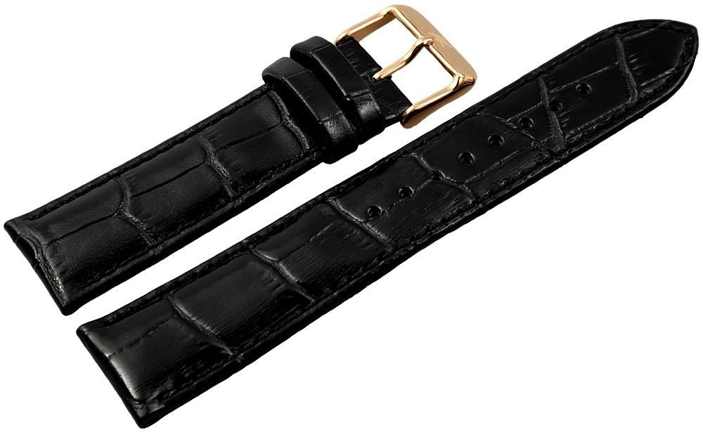 Engelhardt Uhrenarmband 8000495 Echtleder-Uhrenarmband, schwarz, Krokooptik, 20 mm - 24 von Engelhardt