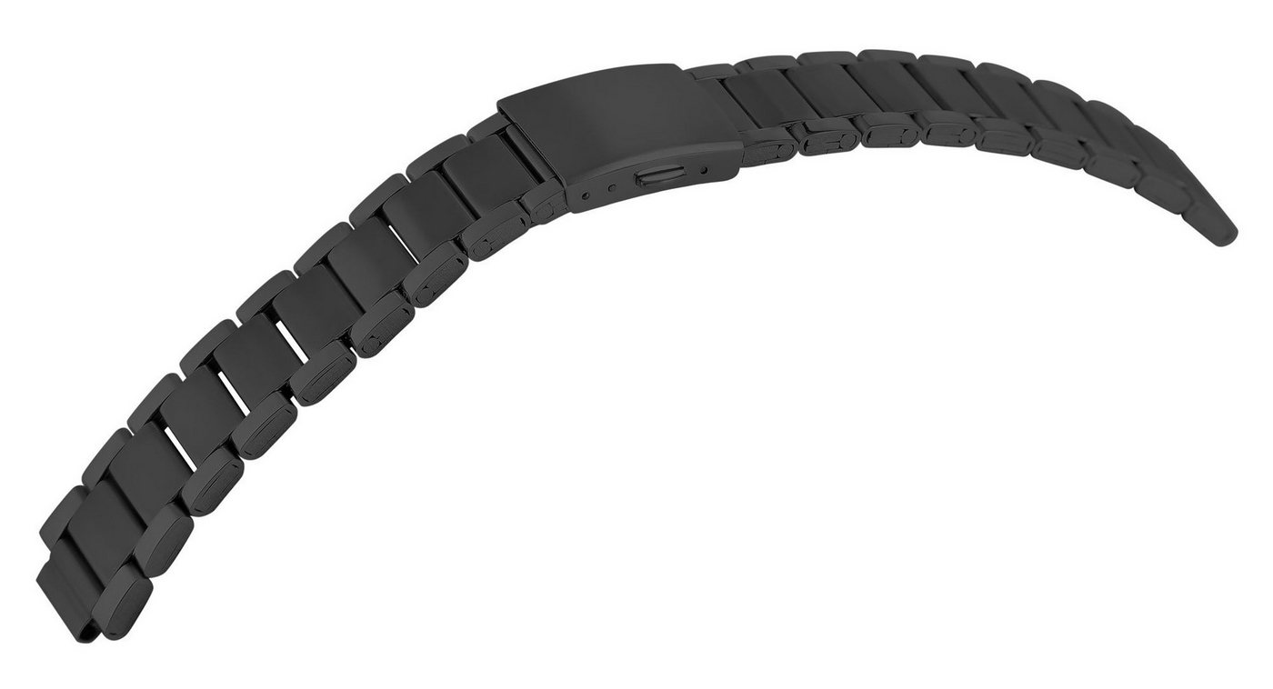 Engelhardt Uhrenarmband 8100161 Edelstahl, mit Faltschließe, schwarz, 18 - 24 mm von Engelhardt