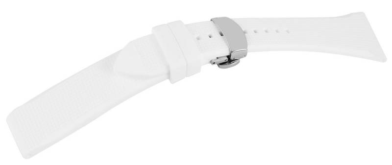 Engelhardt Uhrenarmband MB0085 Silikon-Armband, weiß, Butterfly-Schließe, 18 mm - 22 mm von Engelhardt