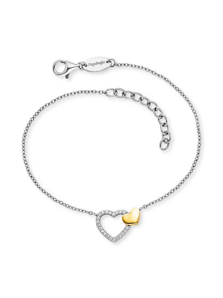Engelsrufer Armband Herzen Bicolor, Made in Germany - mit Zirkonia (synth) von Engelsrufer