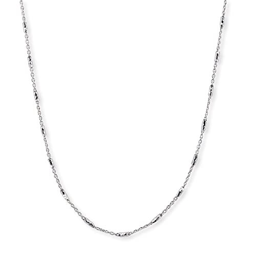 Engelsrufer Damen Anker Halskette aus Sterling Silber rhodiniert mit Silberelementen verziert - in zwei Längen verstellbar - Karabinerverschluss - Länge: 48cm von Engelsrufer