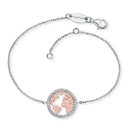 Engelsrufer Damen-Armband aus 925 Silber mit Rosegold Welt und Zirkonia, ERB-WORLD-BICOR-ZI von Engelsrufer