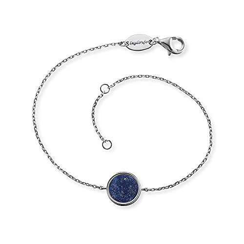 Engelsrufer Damen Armband aus Sterling Silber und Lapislazuli Kraftstein Anhänger, Karabinerverschluss, in zwei Längen verstellbar, nickelfrei, ERB-LILGEM-LP von Engelsrufer