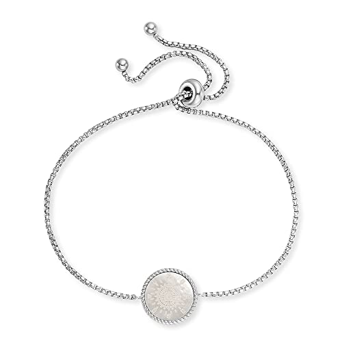 Engelsrufer Damen Armband aus Sterling Silber mit Kompass aus Perlmutt - Zugverschluss - individuell einstellbar - nickelfrei von Engelsrufer