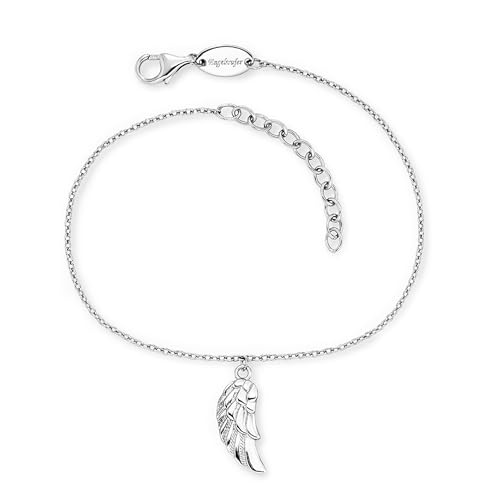 Engelsrufer Damen Armband aus Sterling Silber mit Flügel Anhänger und Karabinerverschluss, längenverstellbar, Größe: 17+3 cm, nickelfrei, ERB-FLYWING-H von Engelsrufer