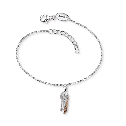 Engelsrufer Damen Armband aus Sterling Silber und Flügel Anhänger Duo Silber Roségold - Karabinerverschluss - längenverstellbar- nickelfrei von Engelsrufer