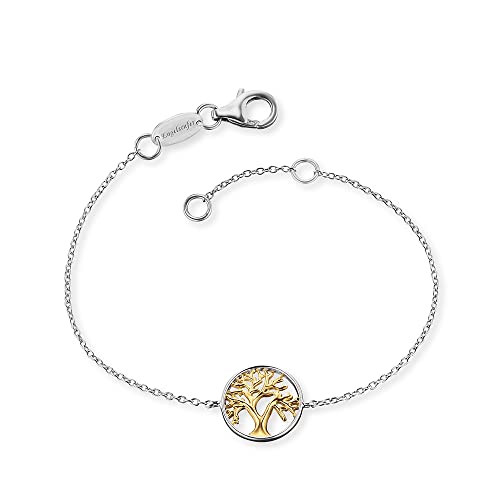 Engelsrufer Damen Armband aus Sterling Silber und Lebensbaum Anhänger Gold - Karabinerverschluss - in zwei Längen verstellbar - nickelfrei von Engelsrufer