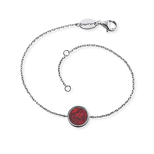 Engelsrufer Damen Armband aus Sterling Silber und Roter Jaspis Kraftstein Anhänger, Karabinerverschluss, in zwei Längen verstellbar, nickelfrei, ERB-LILGEM-RJ von Engelsrufer