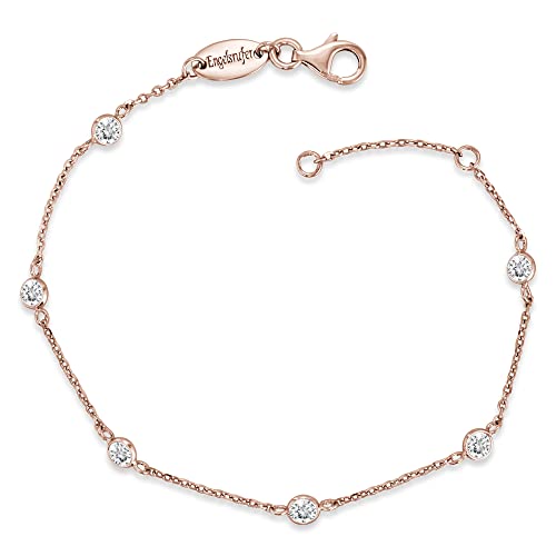 Engelsrufer Damen Armband aus rosévergoldetem Sterling Silber besetzt mit 6 Zirkonia Steinen, Karabinerverschluss, in zwei Längen verstellbar, nickelfrei, ERB-LILMOON-ZI-R Engelsrufer Damen Armband aus rosévergoldetem Sterling Silber besetzt mit 6 Zirkonia Steinen, Karabinerverschluss, in zwei Längen verstellbar, nickelfrei, ERB-LILMOON-ZI-R von Engelsrufer