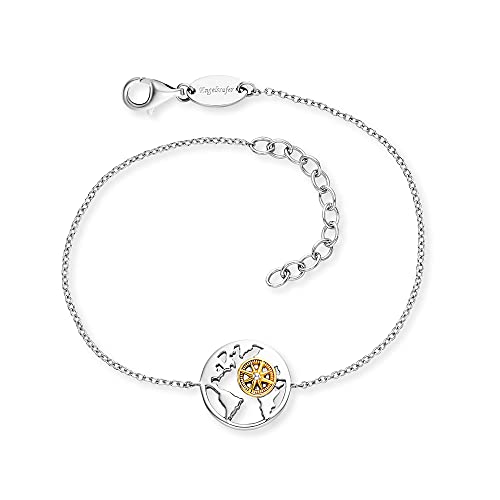 Engelsrufer Damen Armband aus vergoldetem Sterling Silber mit Aloah Anhänger in Bicolor Silber Gold - Karabinerverschluss - längenverstellbar - nickelfrei von Engelsrufer