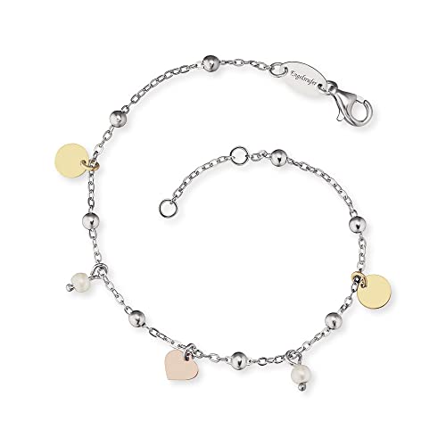 Engelsrufer Damen Armband silber aus Sterling Silber - multicolor Charm Elemente und Muschelkern Perlen Anhänger - Karabinerverschluss - in zwei Längen verstellbar - nickelfrei von Engelsrufer