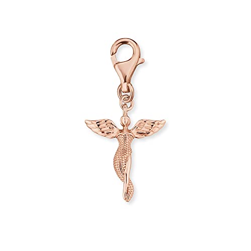 Engelsrufer Damen Charm Anhänger Schutzengel Symbol aus rosévergoldetem Sterling Silber - Karabinerverschluss - nickelfrei von Engelsrufer