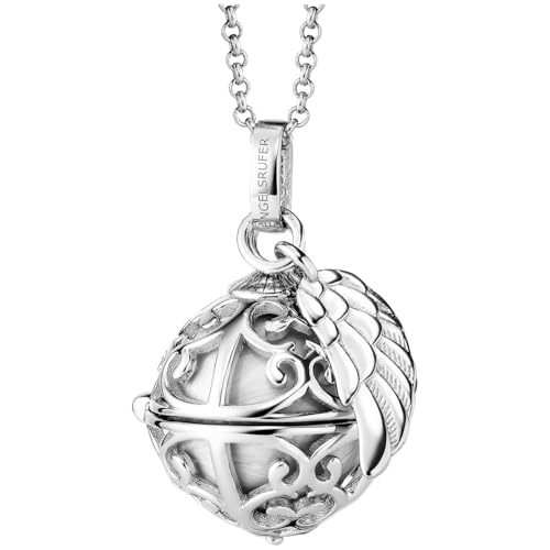 Engelsrufer Damen Halskette aus Sterling Silber mit Klangkugel Anhänger Silber in der Größe XS mit perlmutt Klangkugel, Karabinerverschluss, nickelfrei, Größe: 45+5 cm, ERN-ER23-20-XS von Engelsrufer