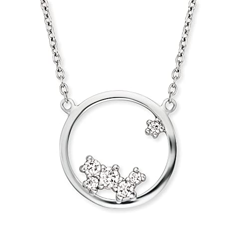 Engelsrufer Damen Halskette aus Sterling Silber und rundem Cosmo Anhänger - besetzt mit 6 Zirkonia Steinen - in zwei Längen verstellbar - Länge: 44cm Engelsrufer Damen Halskette aus Sterling Silber und rundem Cosmo Anhänger - besetzt mit 6 Zirkonia Steinen - in zwei Längen verstellbar - Länge: 44cm von Engelsrufer