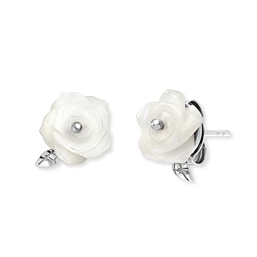 Engelsrufer Damen Ohrstecker Rose Garden aus Sterling Silber mit Perlmutt - nickelfrei - Größe: 10mm von Engelsrufer