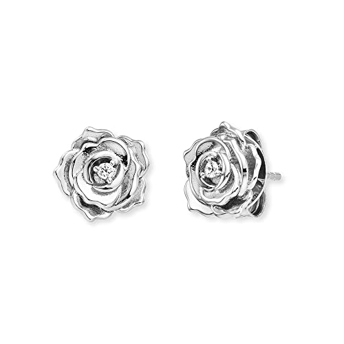 Engelsrufer Damen Ohrstecker Rose Garden aus Sterling Silber mit Zirkonia - nickelfrei - Größe: 10mm von Engelsrufer