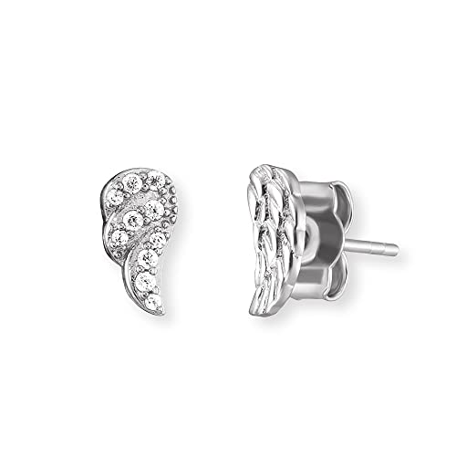 Engelsrufer Damen Ohrstecker Flügel aus Sterling Silber - besetzt mit 10 Zirkonia Steinen - Steckverschluss - nickelfrei - 4,7mm Engelsrufer Damen Ohrstecker Flügel aus Sterling Silber - besetzt mit 10 Zirkonia Steinen - Steckverschluss - nickelfrei - 4,7mm von Engelsrufer