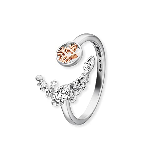 Engelsrufer Damen Ring Bicolor mit rosévergoldetem Lebensbaum aus Sterling Silber - besetzt mit 7 Zirkonia Steinen - größenverstellbar - nickelfrei von Engelsrufer