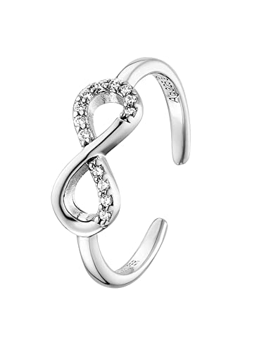 Engelsrufer Damen Ring Infinity aus Sterlingsilber mit Zirkonia in der Farbe Silber, Größenverstellbar, ERR-INFINITY-ZI von Engelsrufer